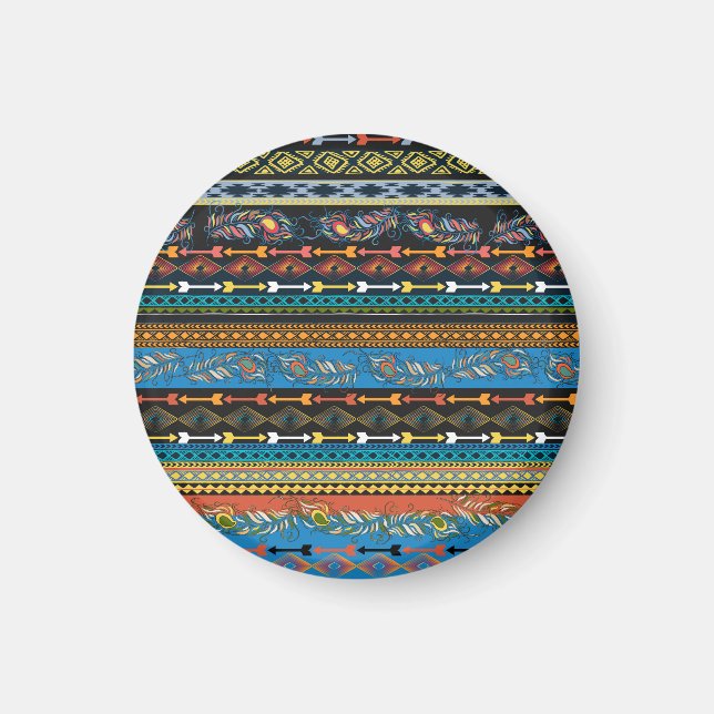 Etniska fjädrar: Embroidery Boho-Chicen Magnet (Framsidan)