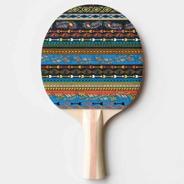 Etniska fjädrar: Embroidery Boho-Chicen Pingisracket (Framsidan)