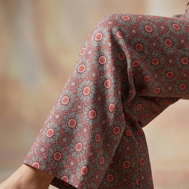 Etniska folkhemiska rödsvarta och vita Mönster Tyg (Skapare uppladdad)