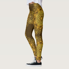 Etniska guldmandala. leggings
