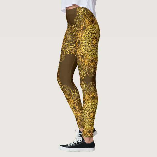 Etniska guldmandala. leggings (Vänster)