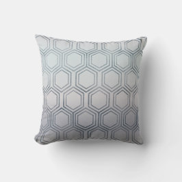 Etniska Hexagon Honungsfläckar Silver Frosted Kudde