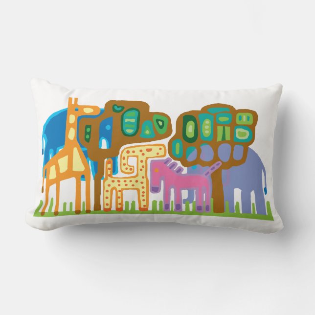 Etniska konstdjur lumbarkudde (Framsida)