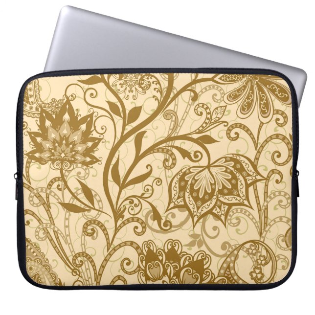 Etniska mandalas: Indiska Stil Mönster Laptop Fodral (Framsidan)