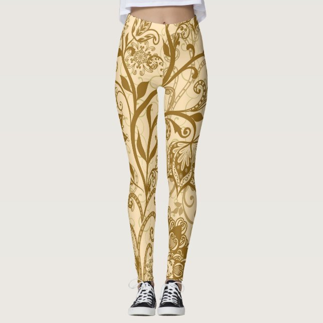 Etniska mandalas: Indiska Stil Mönster Leggings (Framsida)