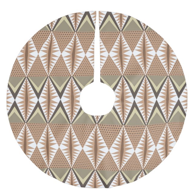 Etniska motifer: Elegant Folk Mönster. Julgransmatta Borstad Polyester (Framsidan)
