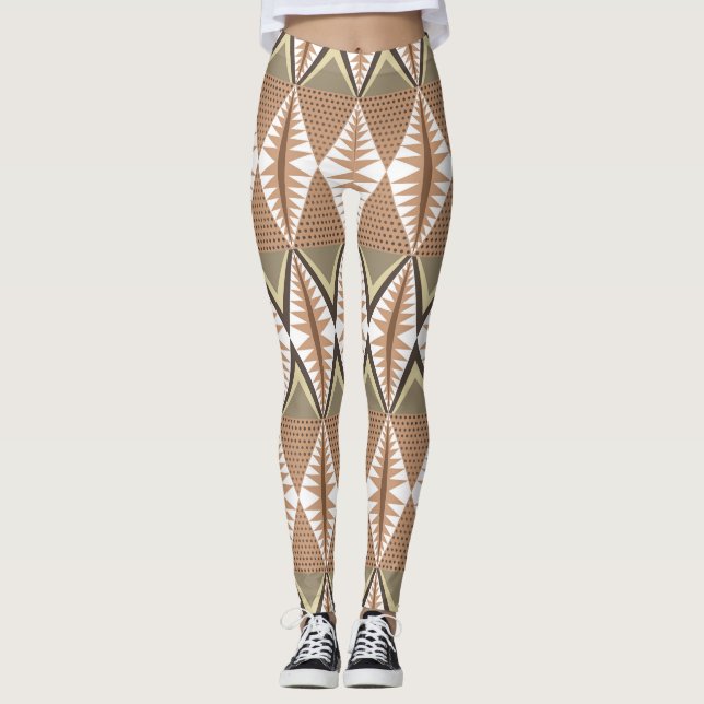 Etniska motifer: Elegant Folk Mönster. Leggings (Framsida)