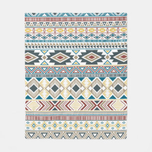 etniska motiv från stamerna Aztec indian mönster Fleecefilt