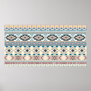 etniska motiv från stamerna Aztec indian mönster Poster