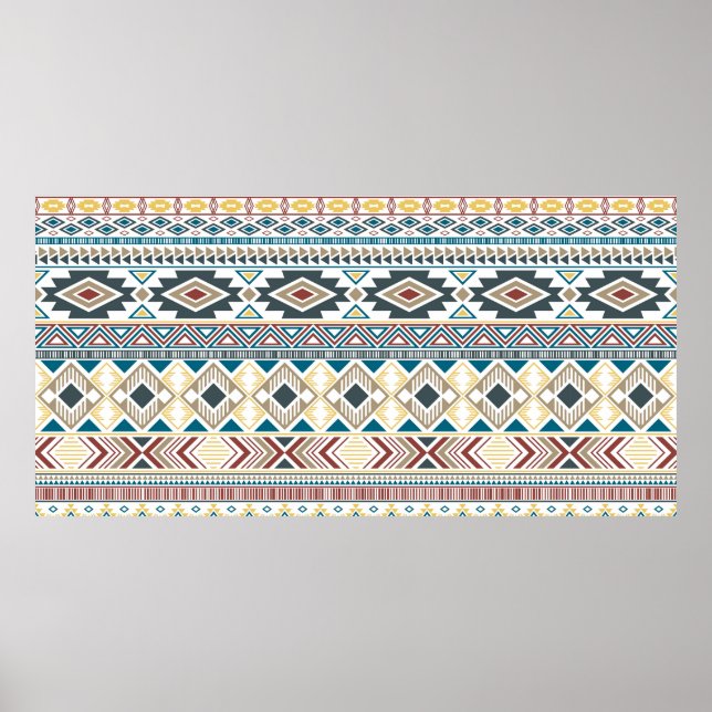etniska motiv från stamerna Aztec indian mönster Poster (Framsidan)