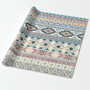 etniska motiv från stamerna Aztec indian mönster Presentpapper
