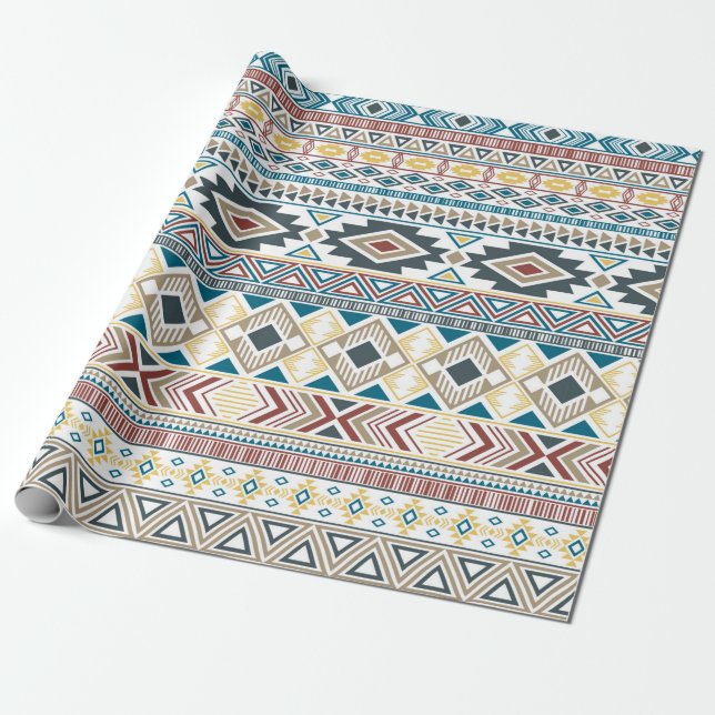 etniska motiv från stamerna Aztec indian mönster Presentpapper (Utrullad)