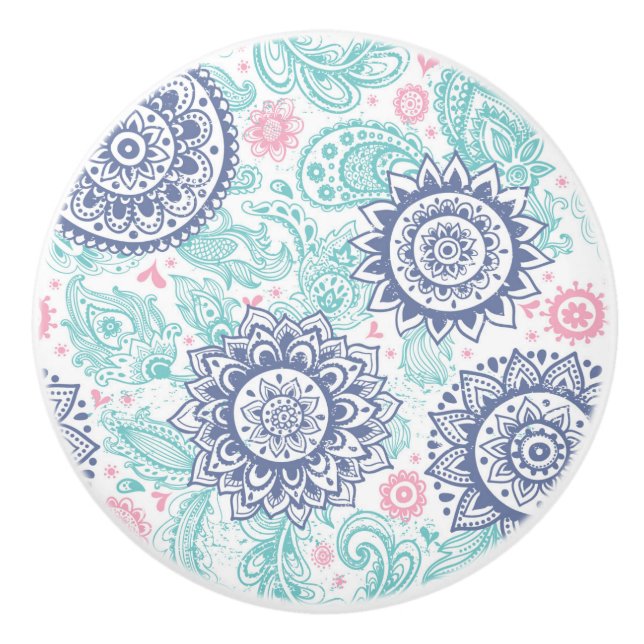 Etniska Paisley Mönster Knopp (Framsidan)