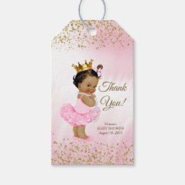 Etniska prinsessa Rosa Guld Baby Shower Gift Märkr Presentetikett