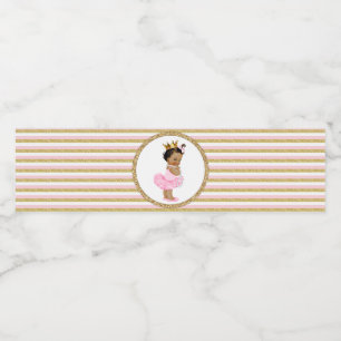 Etniska prinsessan Baby Shower Vattenflaska Labels Vattenflaskor Etikett