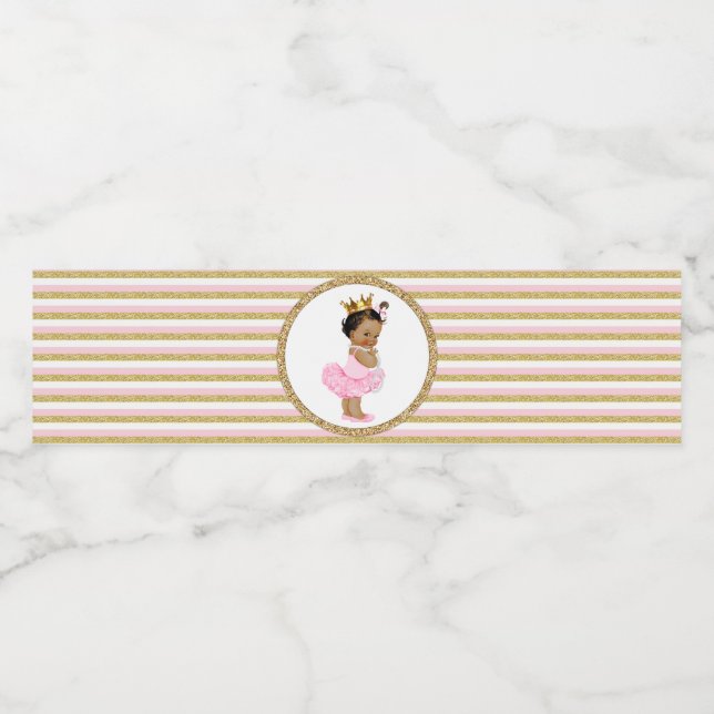 Etniska prinsessan Baby Shower Vattenflaska Labels Vattenflaskor Etikett (Singel etikett)