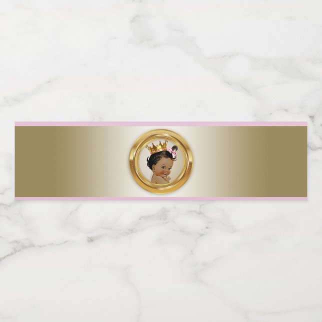 Etniska prinsessan Baby Shower Vattenflaska Labels Vattenflaskor Etikett (Singel etikett)