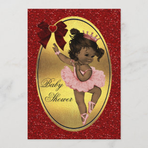 Etniska prinsessan Ballerina Faux Gold Foil Glitte Inbjudningar