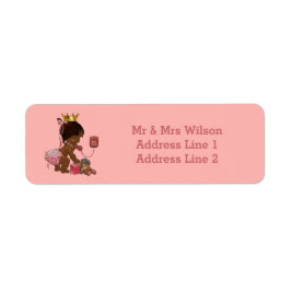Etniska prinsessan Mobil Teddy Suitcase Baby Showe Returadress Etikett