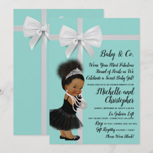 Etniska prinsessan Turcos Blue Baby Shower Inbjudningar