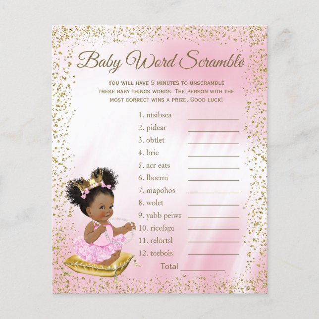 Etniska prinsessans babyshower-spel (Framsida)
