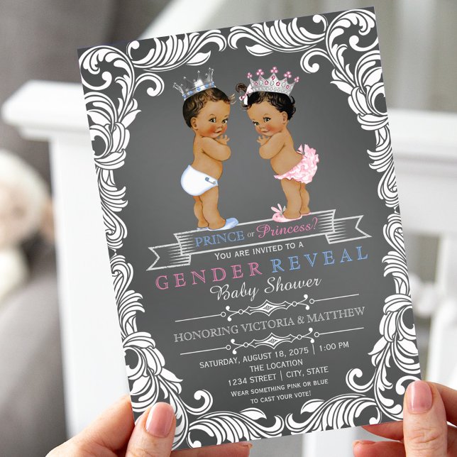 Etniska prinsessans Gender Reveal Baby Shower Inbjudningar (Skapare uppladdad)