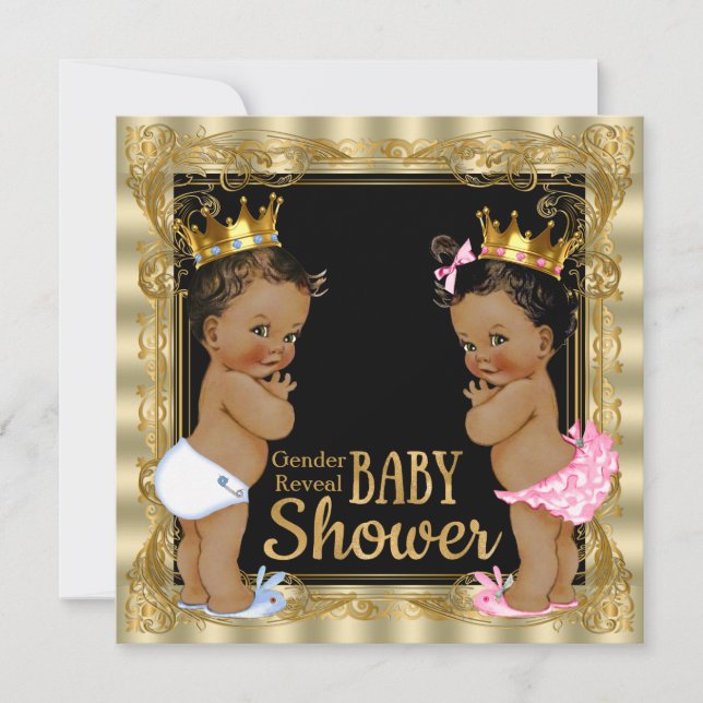 Etniska prinsessans Gender Reveal Baby Shower Inbjudningar (Framsida)