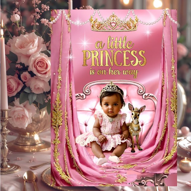 Etniska prinsessans Rosa Baby Shower Baby Hjort Inbjudningar (Skapare uppladdad)