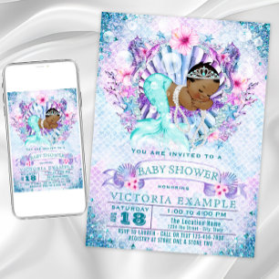 Etniska sjöjungfru-babyshower-inbjudningar inbjudningar