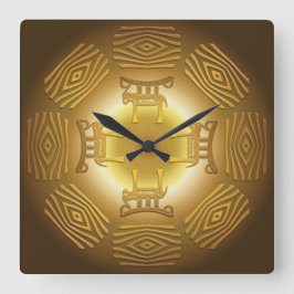 Etniska stammar african mönster fyrkantig klocka