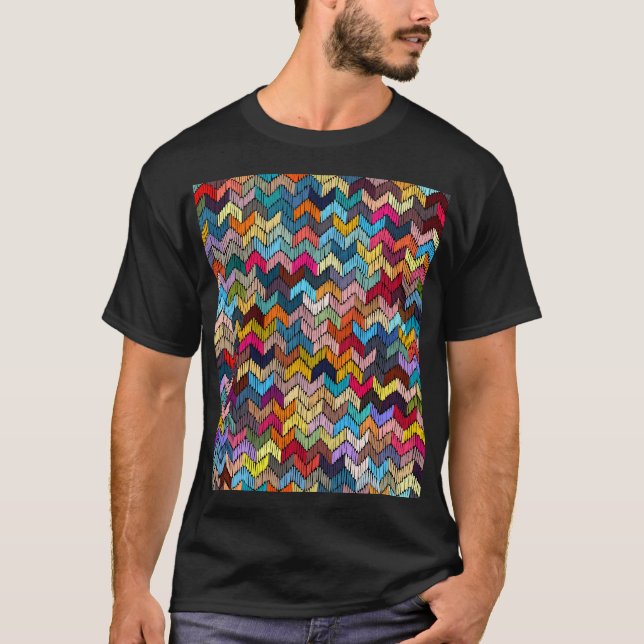 Etniska stammar Embroiderade geometriska T Shirt (Framsida)