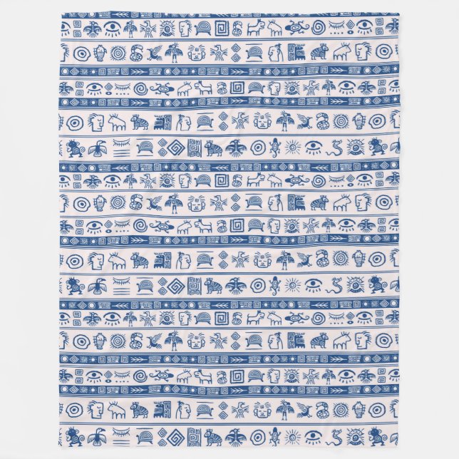 Etniska stammar mönster - asian aztec africans 4 fleecefilt (Framsidan)