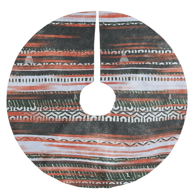 Etniska stammar rand: matta design. julgransmatta borstad polyester (Framsidan)