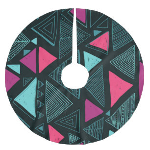 Etniska stammen Boho: Doodle Vintage. Julgransmatta Borstad Polyester