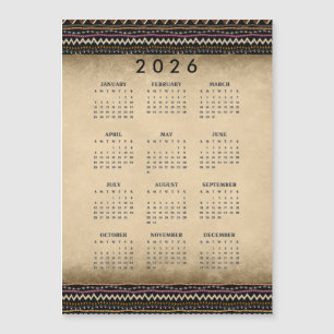 Etniska Stamstripor 2026 Magnetisk Kort