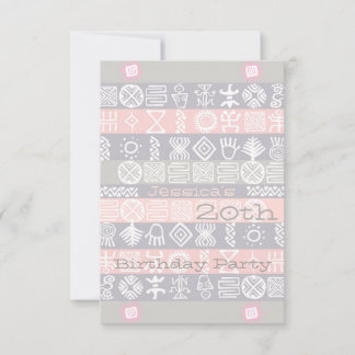 Etniska tjugonde Födelsedagsfest inbjudan