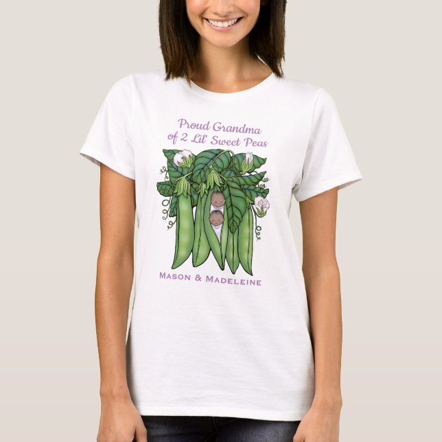 Etniska Twillingar 2 Söta ärter T Shirt (Framsida)