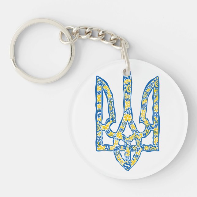 Etniska ukrainska nationella emblemet trident tryz (Framsidan)