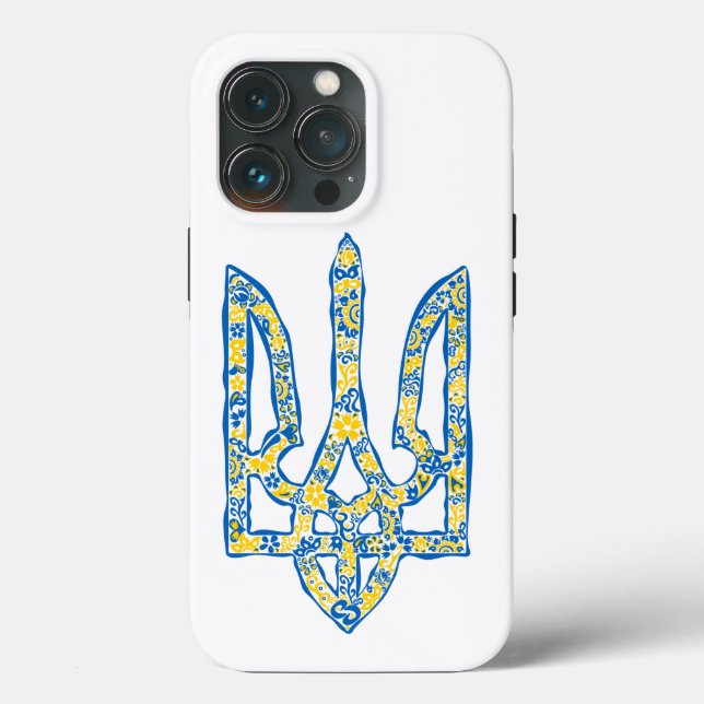 Etniska ukrainska nationella emblemet trident tryz (Baksida )
