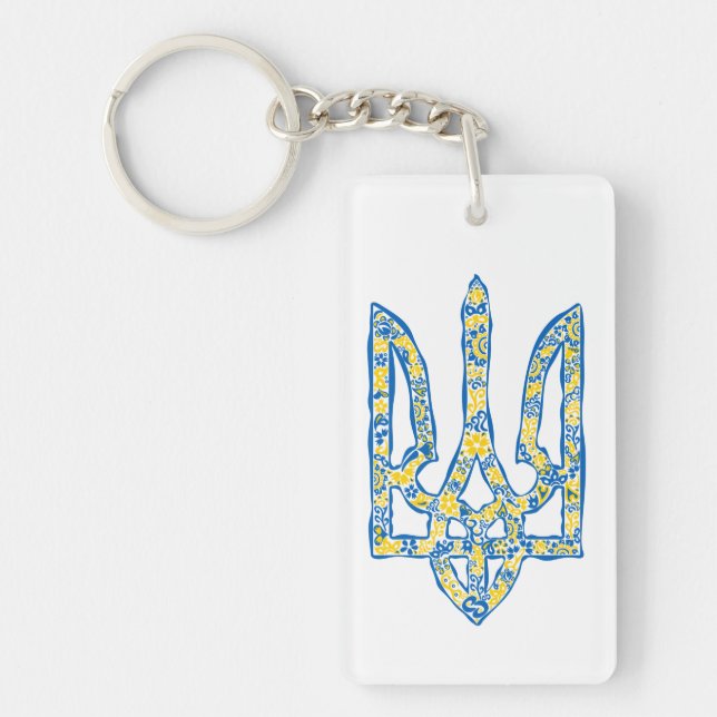Etniska ukrainska nationella emblemet trident tryz (Framsidan)