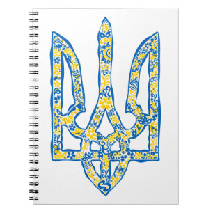 Etniska ukrainska nationella emblemet trident tryz anteckningsbok