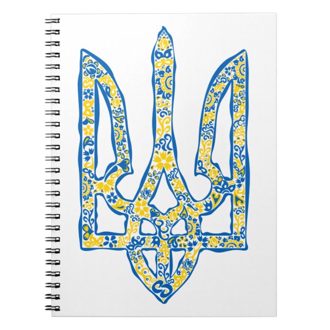 Etniska ukrainska nationella emblemet trident tryz anteckningsbok (Framsidan)
