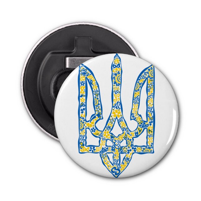 Etniska ukrainska nationella emblemet trident tryz flasköppnare (Framsidan)