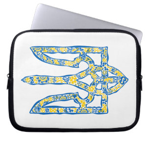 Etniska ukrainska nationella emblemet trident tryz laptop fodral