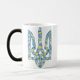 Etniska ukrainska nationella emblemet trident tryz magisk mugg