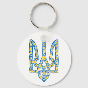 Etniska ukrainska nationella emblemet trident tryz nyckelring
