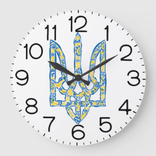 Etniska ukrainska nationella emblemet trident tryz stor klocka