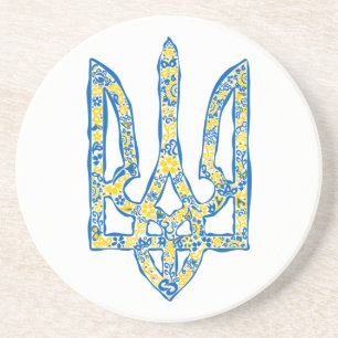Etniska ukrainska nationella emblemet trident tryz underlägg