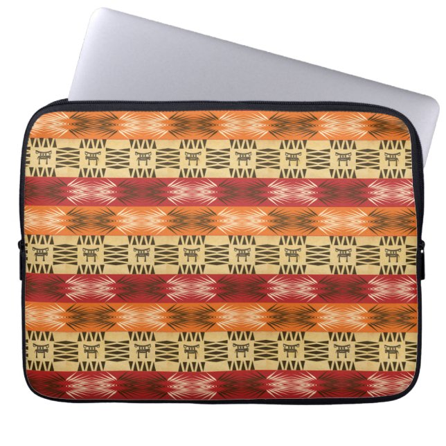 etniskt afrikanrandmönster med simbols. laptop sleeve (Framsidan)
