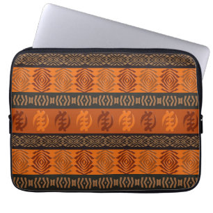 Etniskt afrikanskt mönster med Adinkra simbols Laptop Sleeve